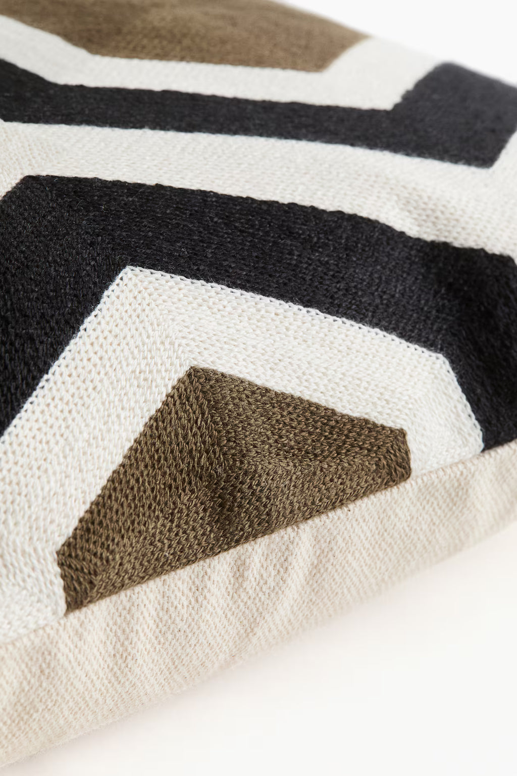 Cojin Negro Verde Beige Geometrico
