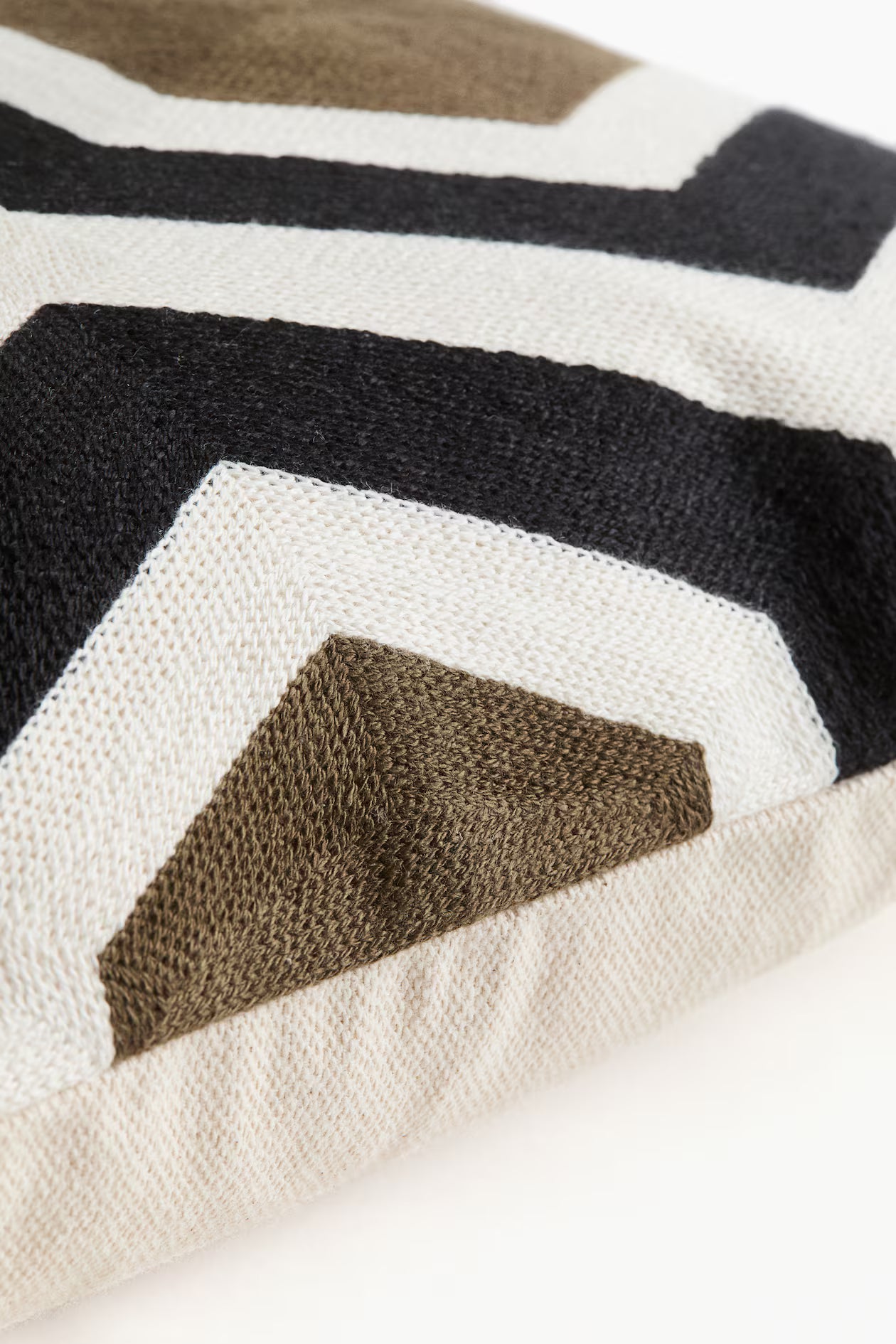 Cojin Negro Verde Beige Geometrico