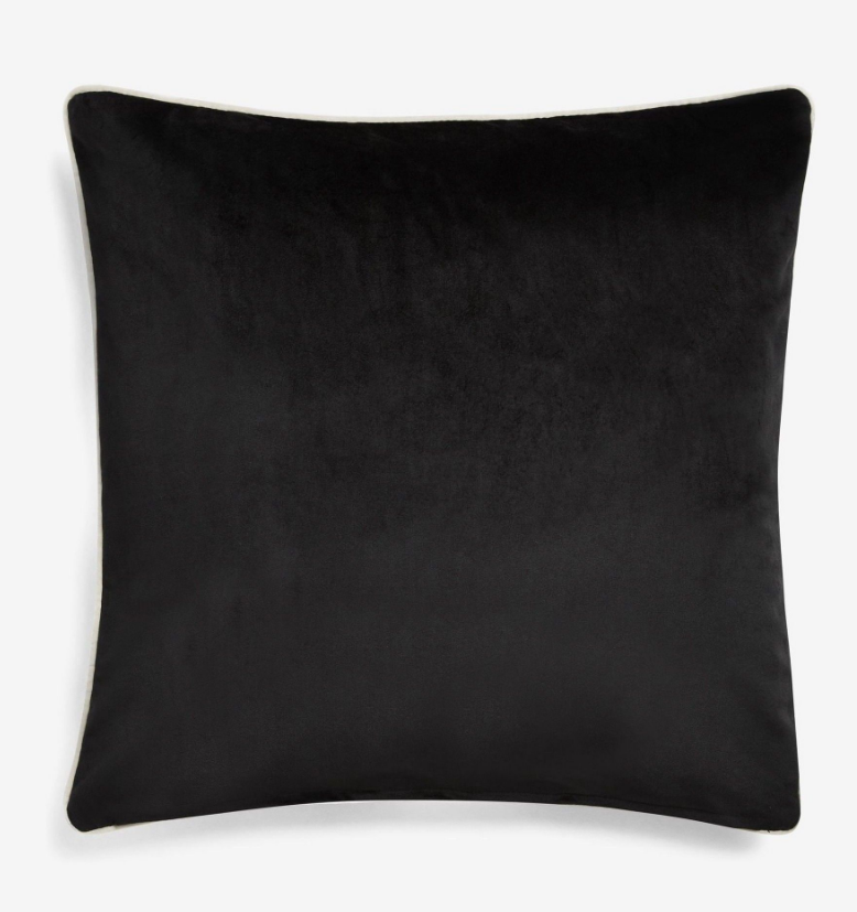 Cojin Negro Ribete Beige Fino